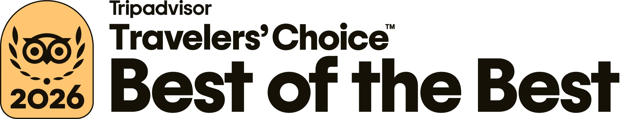 Tripadvisor Travellers' Choice Best of the Best 2026 award badge